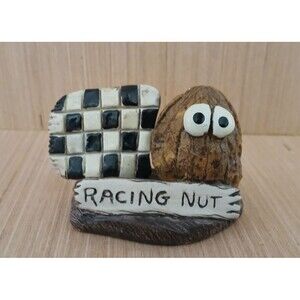 Racing Nut Figurine Walnut 2005 Bill Vernon Mini Figurine - race fan gift